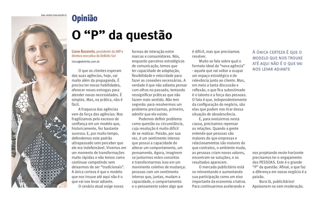 O “P” da questão por Liana Bazanela