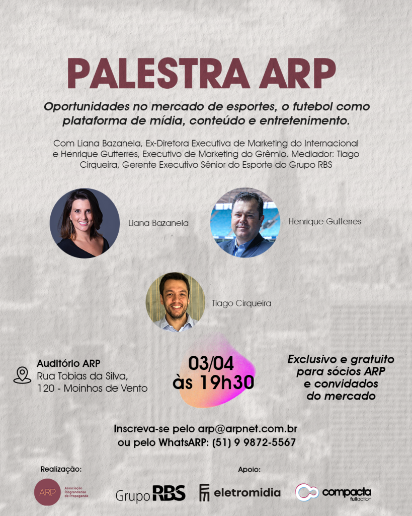 Oportunidades no mercado de esportes é tema de palestra na ARP