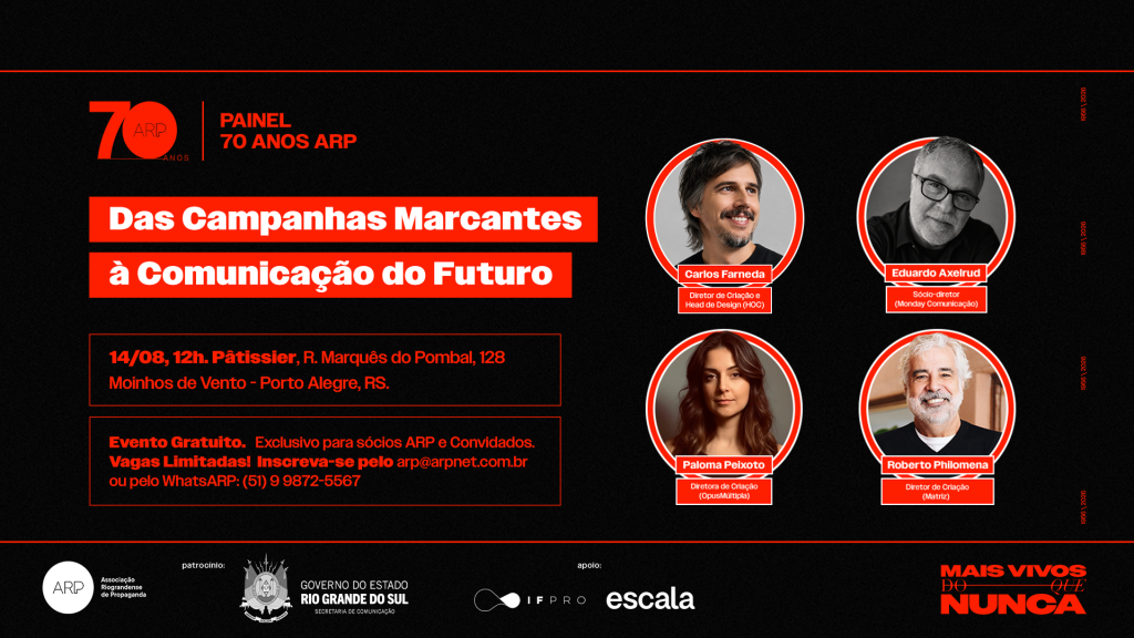 ARP promove painel que conecta o legado da propaganda gaúcha ao futuro da comunicação