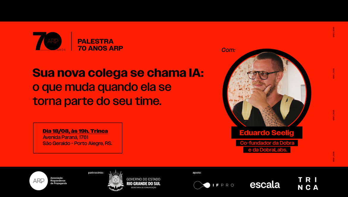 Como a Inteligência Artificial transforma equipes é tema da próxima palestra dos 70 Anos da ARP